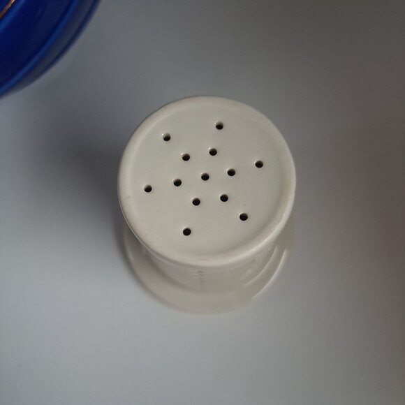 Hall Pottery Blue Gold Aladdin Lamp 6 Cup Teapot Tea Strainer MCM Genie-Inspired - Picture 11 of 16